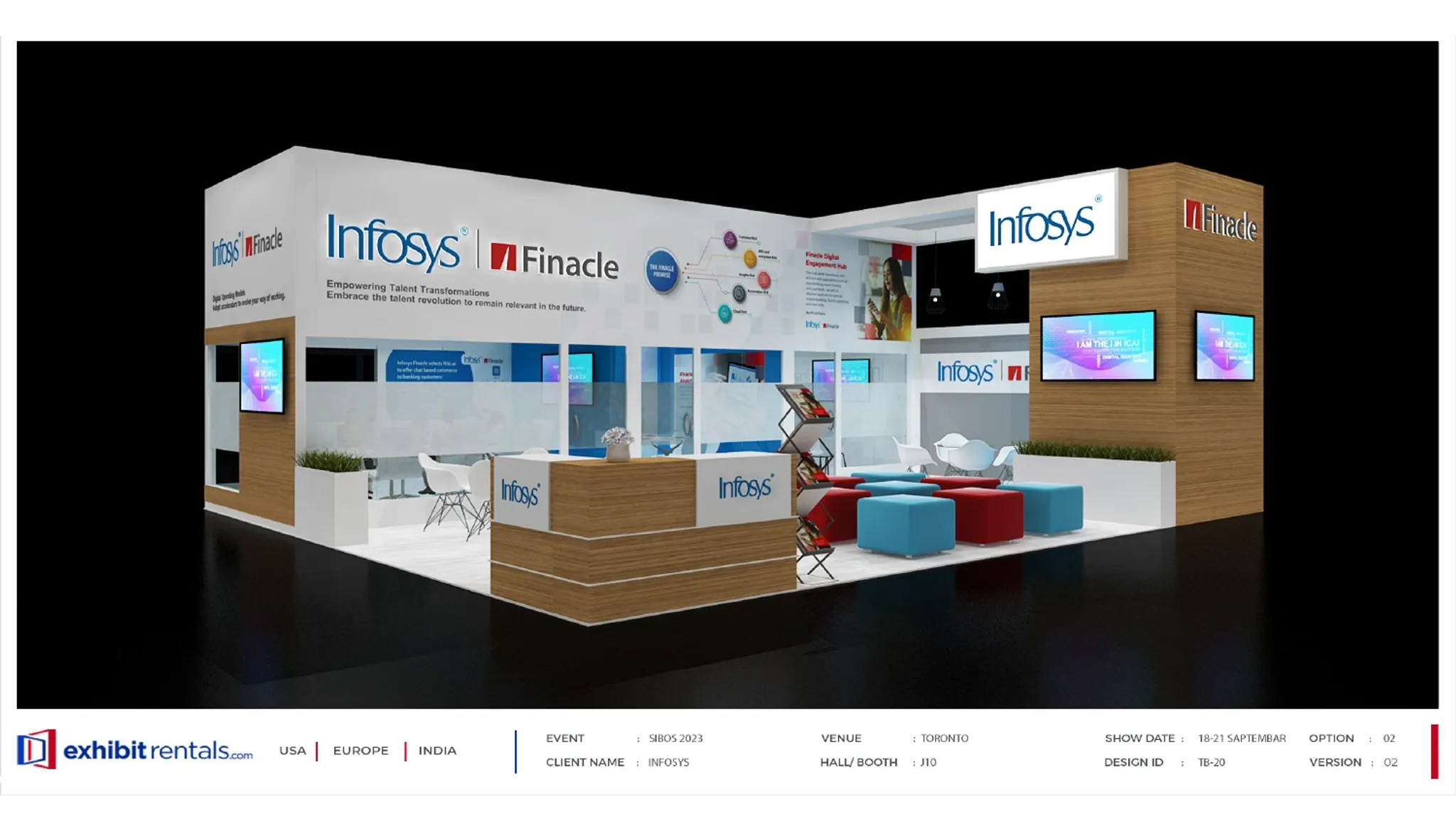 30x40 Peninsula booth design by Exhibit-Rentals